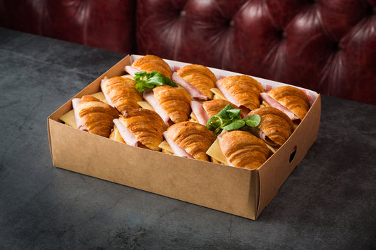 Breakfast Mini Croissants with Ham and Cheese Platter