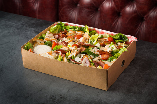 Caesar Salad with Chicken, Bacon, Tomato and Caesar Dressing Platter